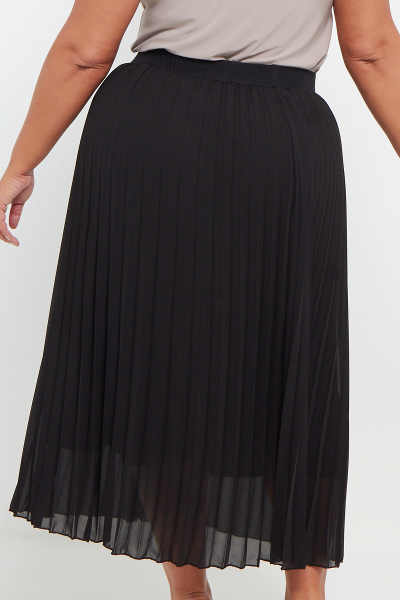 Black Pleated Skirt Plus Size