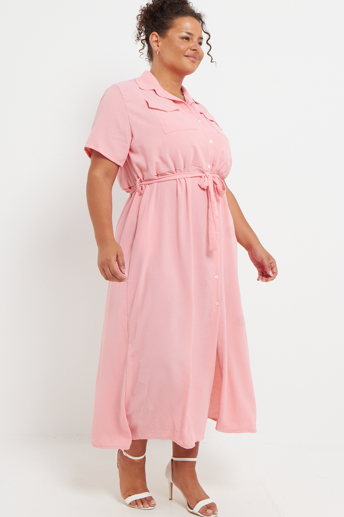 Baby pink shop plus size dress