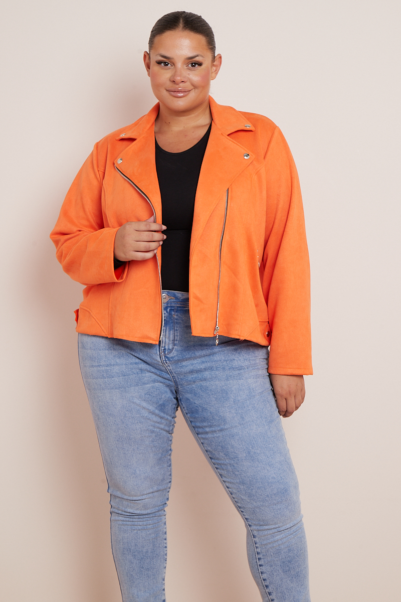 Plus size orange jacket online